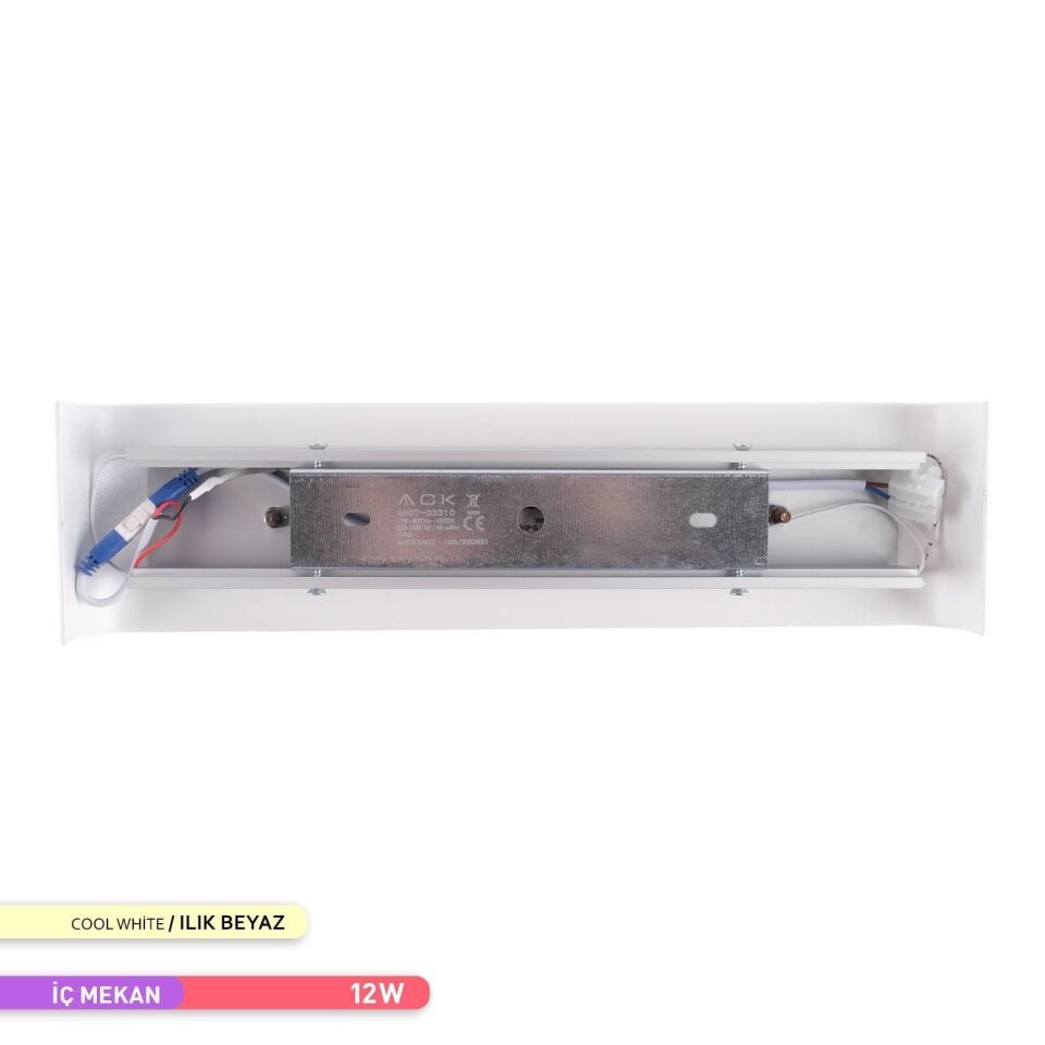 ACK AH07-03310 12W 4000K 9 cm X 35 cm LED Duvar Armatürü Beyaz