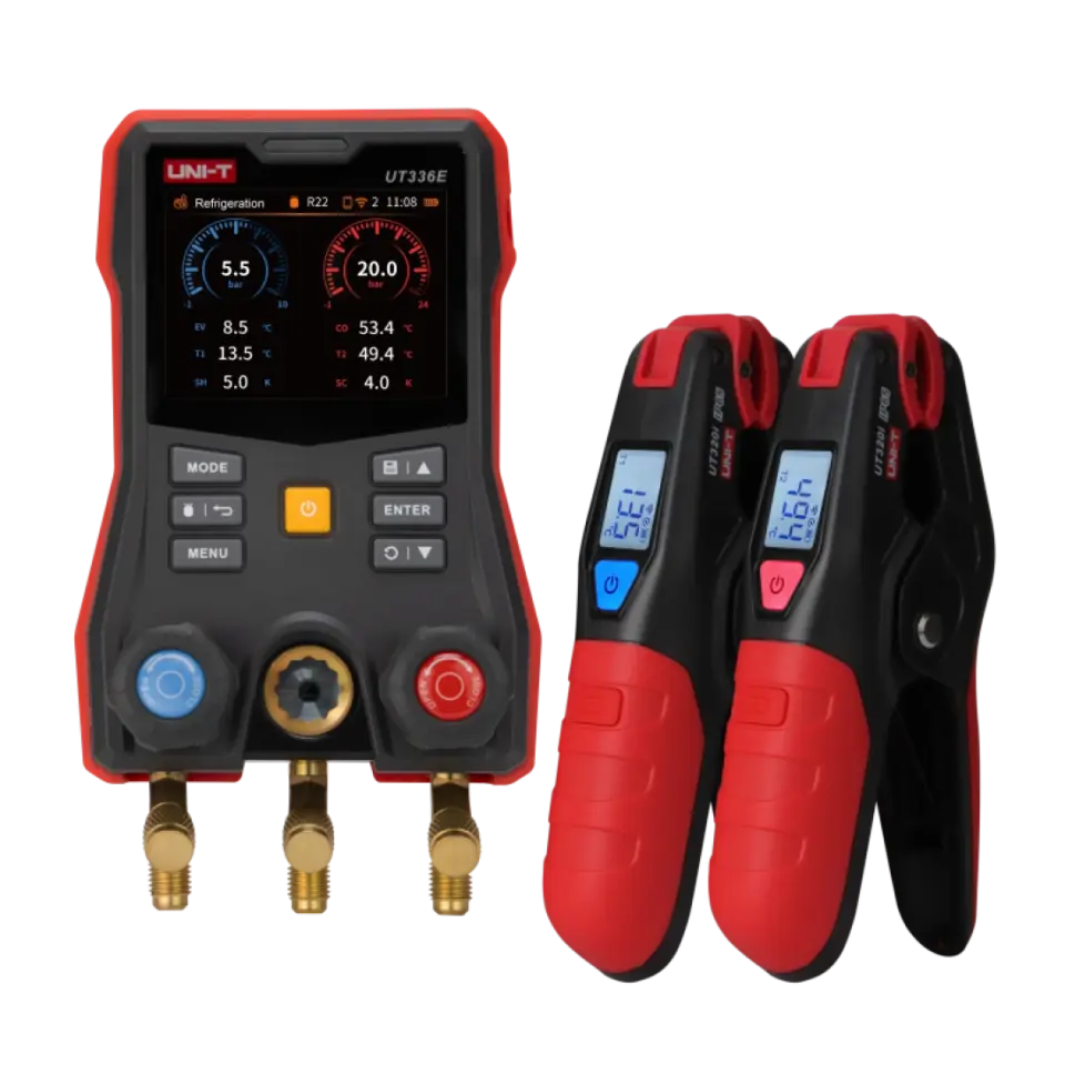 UNI-T UT336E KIT Kablosuz Sıcaklık Kelepçeli Dijital Manifold Ölçüm Cihazı