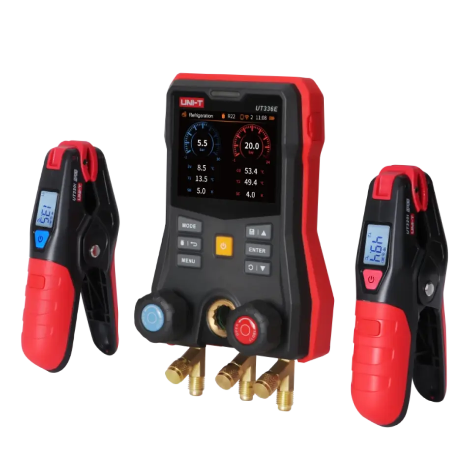 UNI-T UT336E KIT Kablosuz Sıcaklık Kelepçeli Dijital Manifold Ölçüm Cihazı