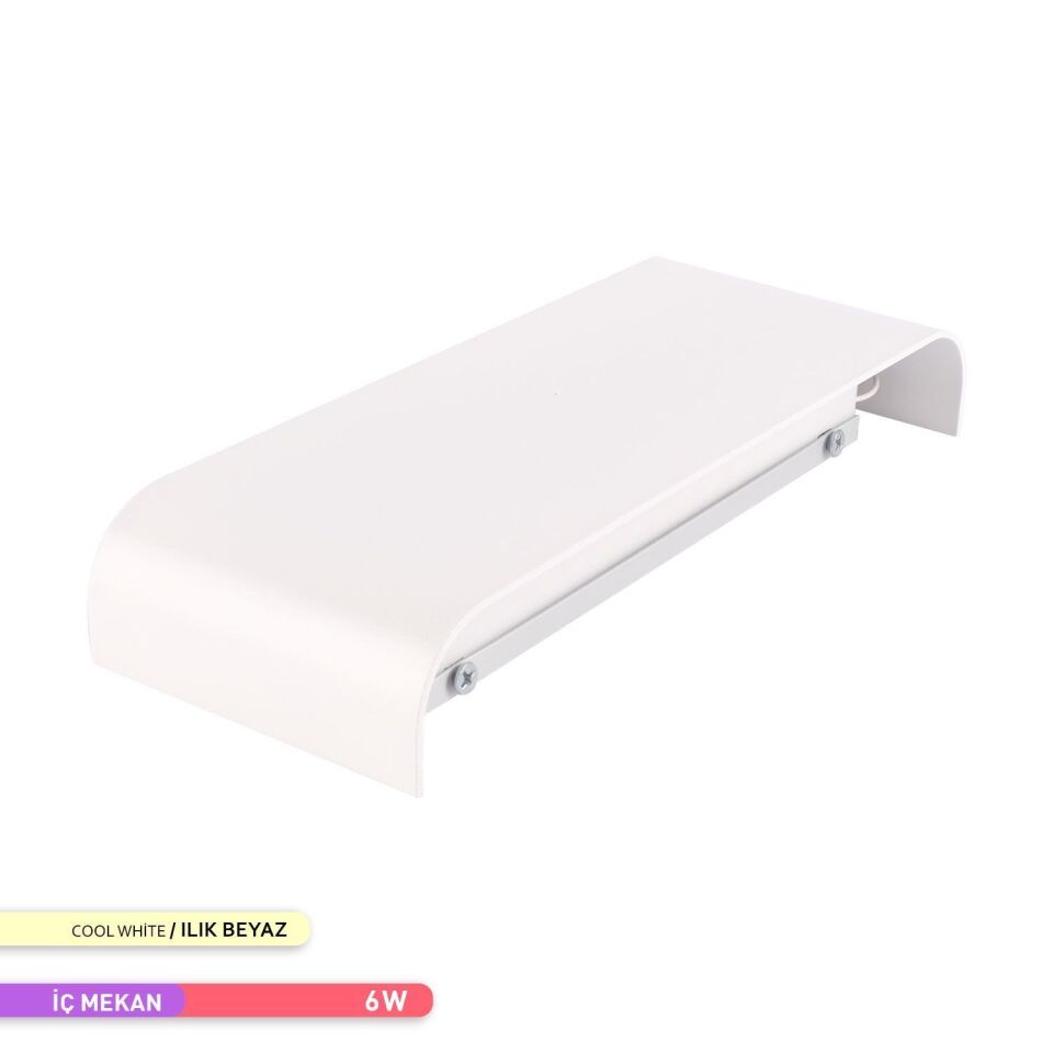 ACK AH07-03210 6W 4000K 9 cm X 23 cm LED Duvar Armatürü Beyaz