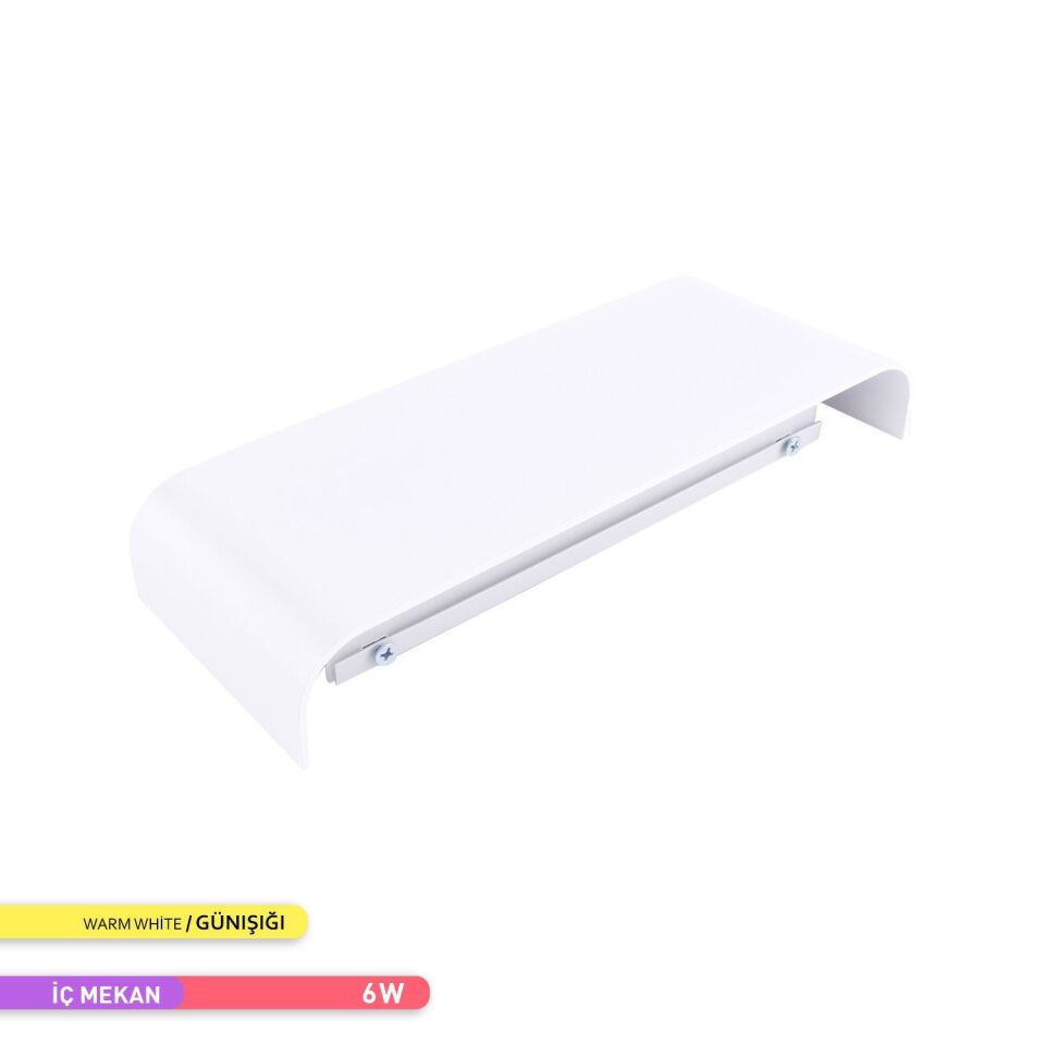 ACK AH07-03200 6W 3000K 9 cm X 23 cm LED Duvar Armatürü Beyaz