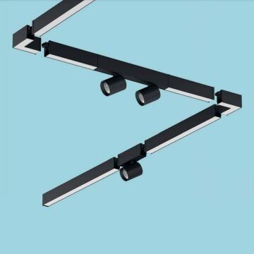 GOYA GY 8059-50 Siyah/Beyaz Kasa 36 Watt Eklenebilir İkili Modüler Ray Spot