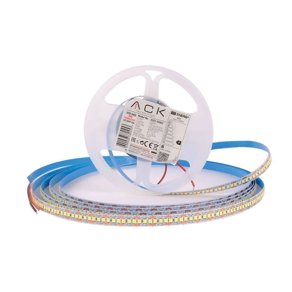 ACK AS01-02800  5 Metre 3000K 12W 240 LED'li Şerit LED