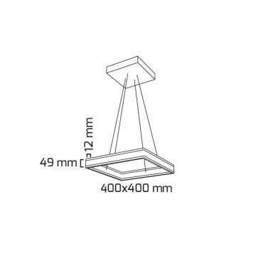 GOYA GY 8213-40 Siyah/Beyaz Kasa 35 Watt 40x40 Kare Halka Lineer Avize