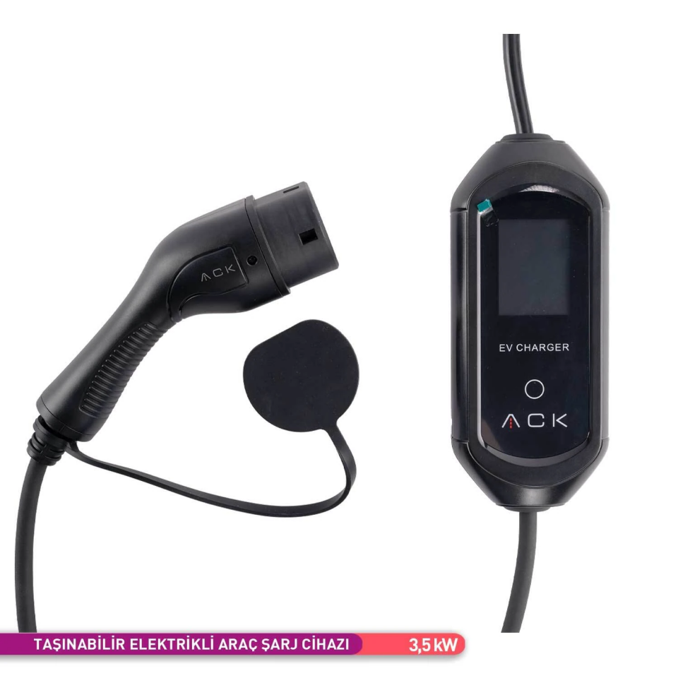 ACK AE01-02021 Taşınabilir Elektrikli Araç Şarj Cihazı 16A 3,5 kW