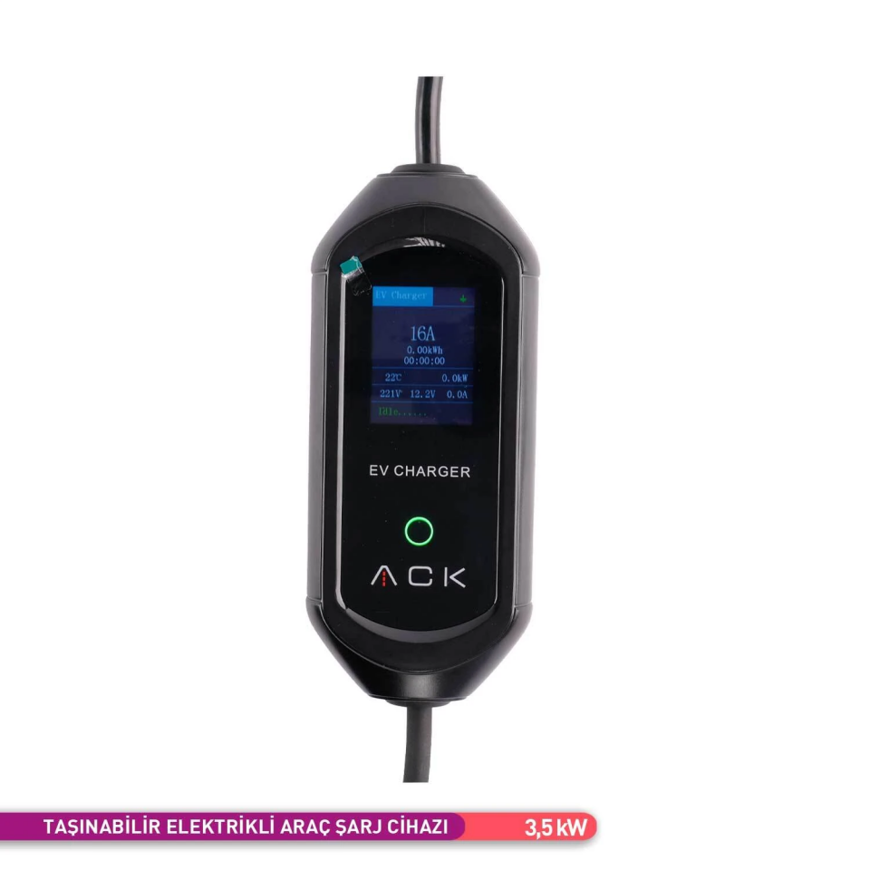 ACK AE01-02021 Taşınabilir Elektrikli Araç Şarj Cihazı 16A 3,5 kW