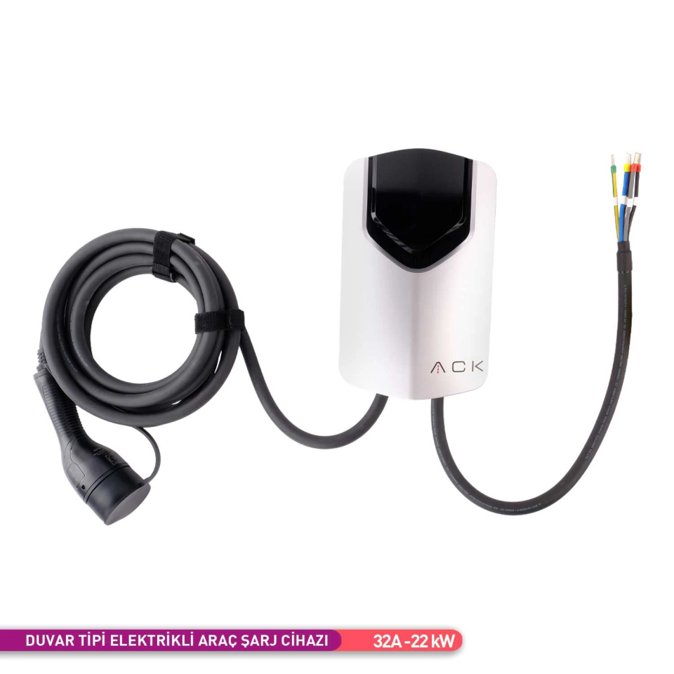 ACK AE02-02321 Duvar Tipi Elektrikli Araç Şarj Cihazı 32A 22 kW