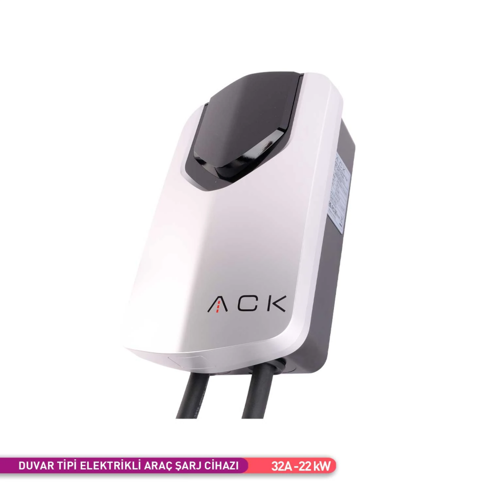 ACK AE02-02321 Duvar Tipi Elektrikli Araç Şarj Cihazı 32A 22 kW