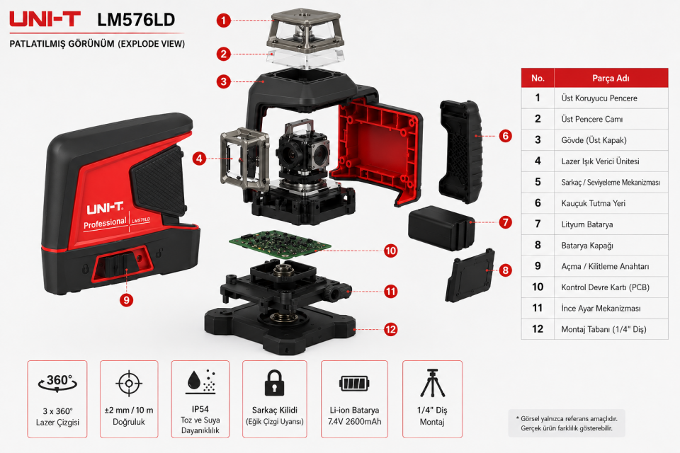 Unit  LM576LD 3D 16 Çizgili Yeşil Lazer Hizalama