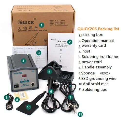 Quick 205 120W Akıllı Havya Lehim İstasyonu Yeni Nesil