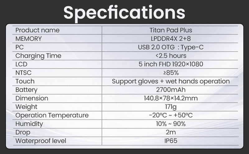 Thermal Master X3 - T2 MAX Uyumlu Titan Pad Plus XK550N Dayanıklı Endüstriyel Tablet