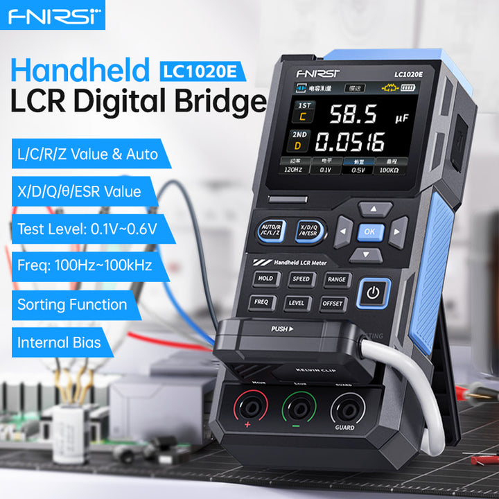 Fnirsi LC1020E Yüksek Hassasiyetli Elde Taşınabilir Dijital Köprü LCR ESR Test Cihazı