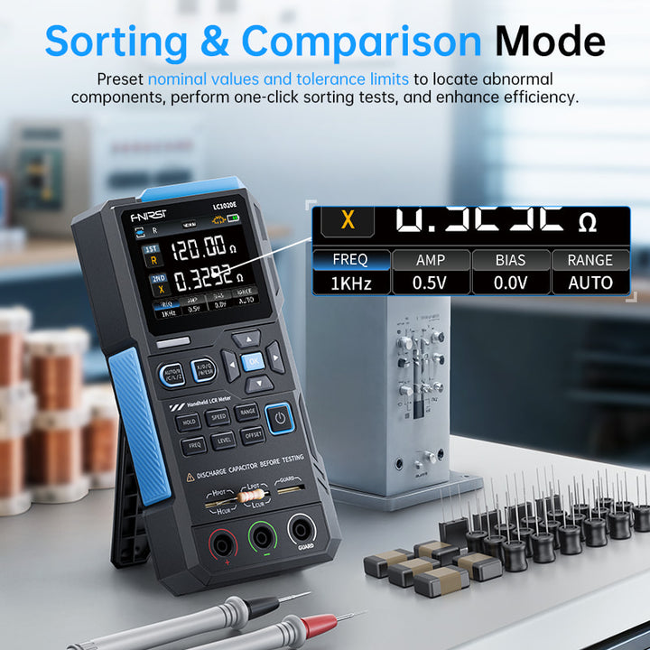 Fnirsi LC1020E Yüksek Hassasiyetli Elde Taşınabilir Dijital Köprü LCR ESR Test Cihazı