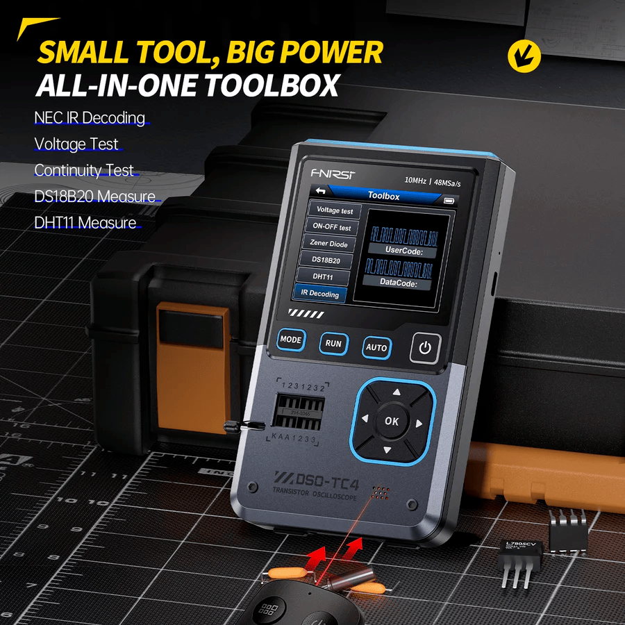 Fnirsi DSO-TC4 El Tipi Dijital Osiloskop & Transistör Test Cihazı & Sinyal Jeneratörü