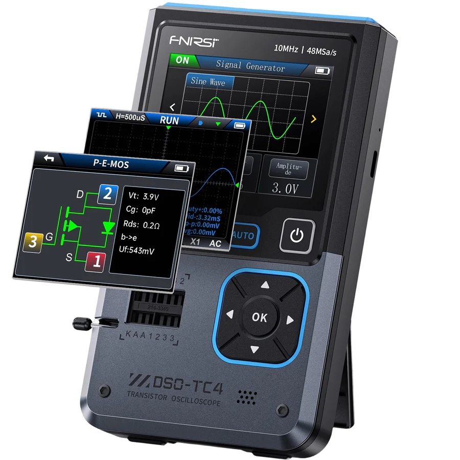 Fnirsi DSO-TC4 El Tipi Dijital Osiloskop & Transistör Test Cihazı & Sinyal Jeneratörü