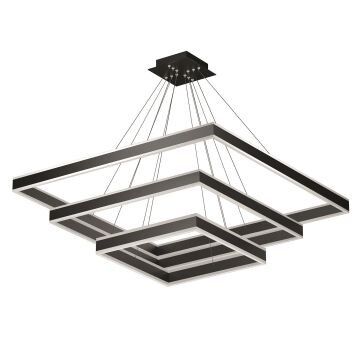 GOYA GY 8213 Siyah/Beyaz Kasa 165 Watt Üçlü Kare Halka Lineer Avize
