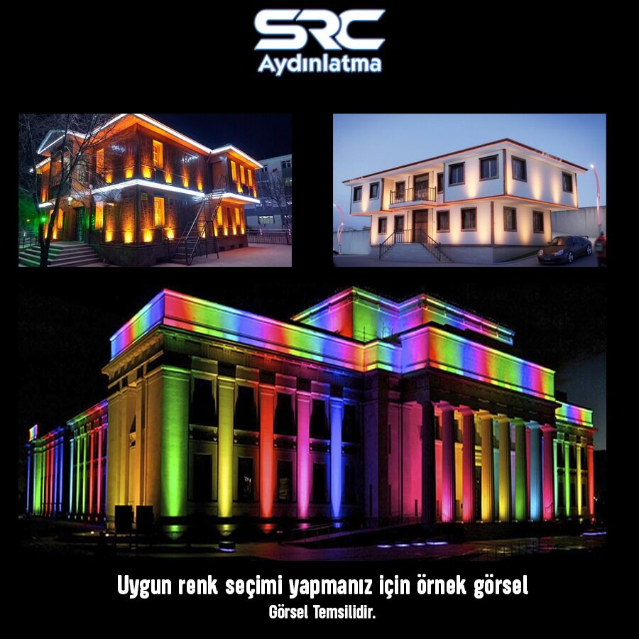 3A1B Aydınlatma 30CM 9x1 Watt RGB Wallwasher