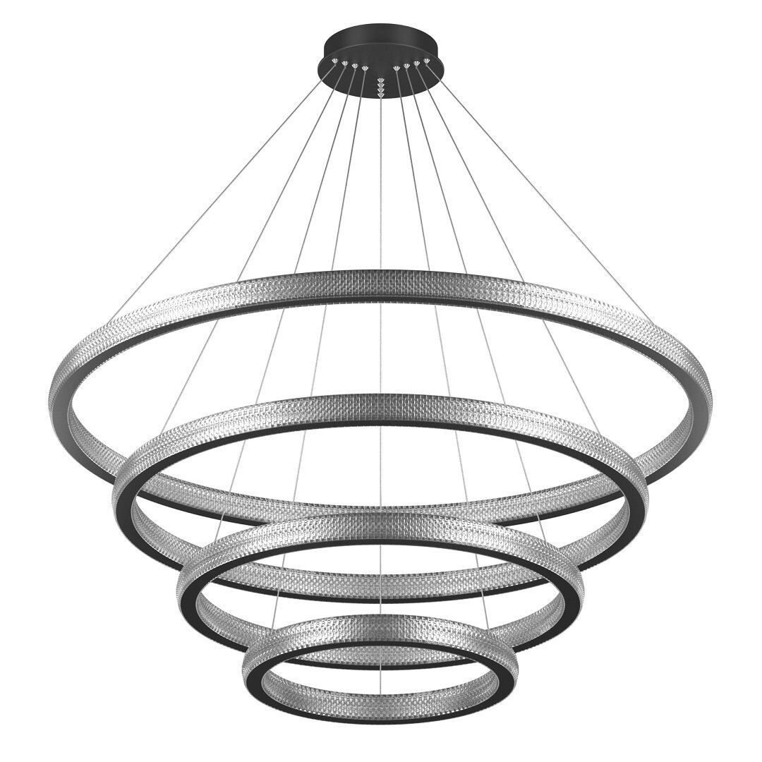 GOYA GY 8261 Siyah/Beyaz Kasa 160 Watt 80 cm Dörtlü Dekoratif LED Avize