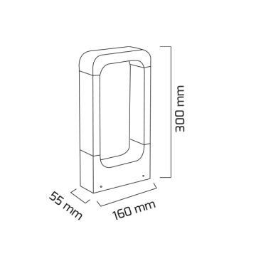 GOYA GY 6250 7 Watt Siyah 30 cm LED Bollard Armatür