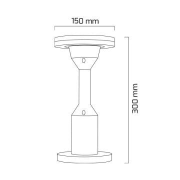 GOYA GY 6254 12 Watt Siyah 30 cm LED Bollard Armatür