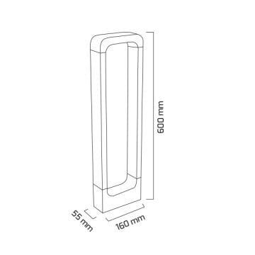 GOYA GY 6251 12 Watt Siyah 30 cm LED Bollard Armatür