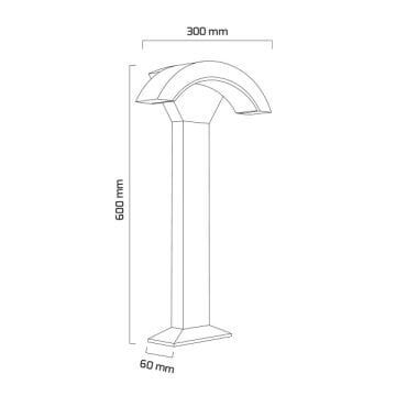 GOYA GY 6258 10 Watt Siyah 60 cm LED Bollard Armatür