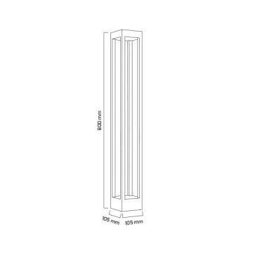 GOYA GY 6260 12 Watt Siyah 80 cm LED Bollard Armatür