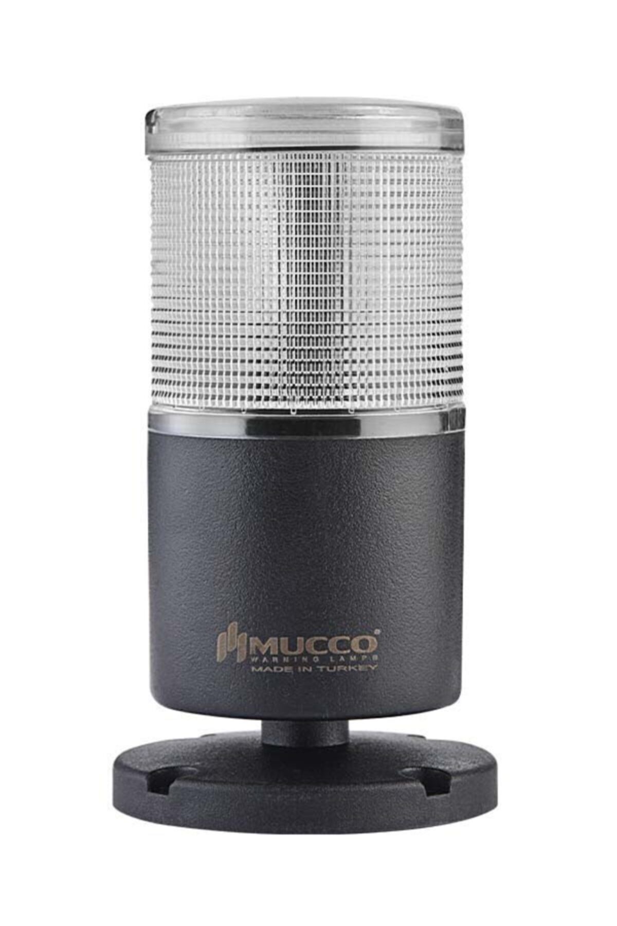 MUCCO SNT-7013-S1-5 1 Katlı Flaşör Sabit Buzzer Işıklı Kolon 12-24v Ac/dc Snt7013fb1 Beyaz