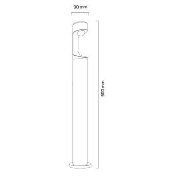 GOYA GY 6257 10 Watt Siyah 60 cm LED Bollard Armatür