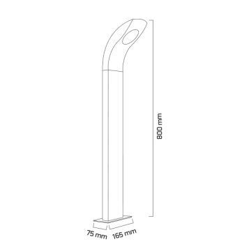 GOYA GY 6256 10 Watt Siyah 80 cm LED Bollard Armatür