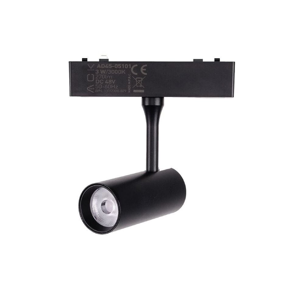 ACK AD45-05101 48V 3W SLIM MAGNET RAY SPOT 3,5X8CM 3000K IP20
