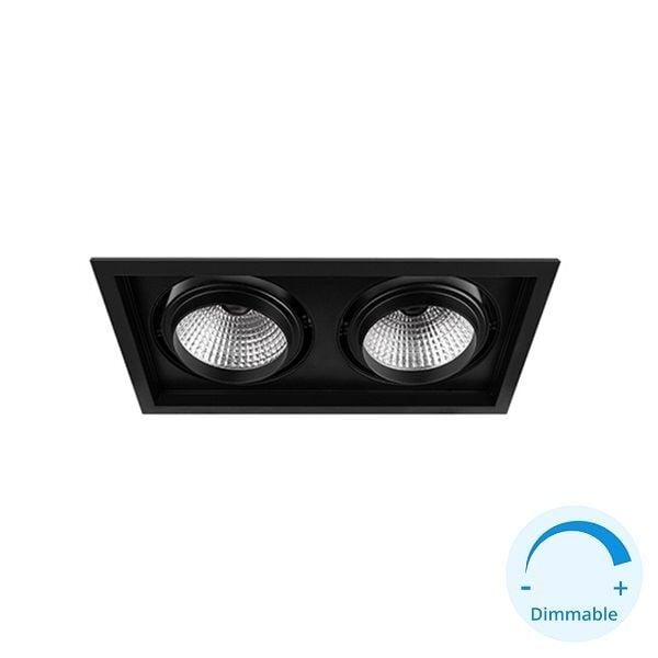 GOYA GY 3042-30 Siyah Kasa 2x30 Watt DİMLİ İkili LED Mağaza Spotu