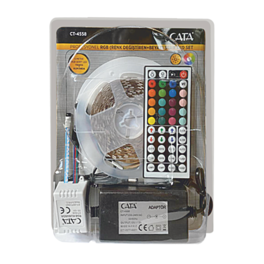 CATA CT-4558 Rgb Şerit Led Seti 220V 352 Renk + Trafo + Kumanda