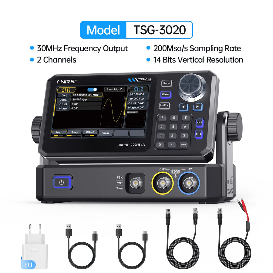 FNIRSI TSG3020 2 Kanallı 30MHz 200MSa/s Fonksiyon Sinyal Jeneratörü