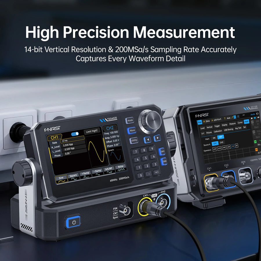 FNIRSI TSG6020 2 Kanallı 60MHz 200MSa/s Fonksiyon Sinyal Jeneratörü