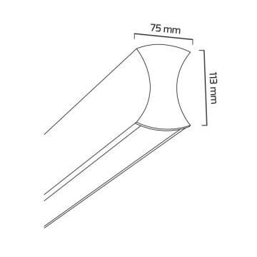 GOYA GY 8048-90 Siyah/Beyaz Kasa 39 Watt 90 cm Sıva Üstü Lineer Armatür