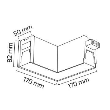 GOYA GY 8057-17+17 Siyah/Beyaz Kasa 12 Watt Köşe DİMLİ Lineer Armatür