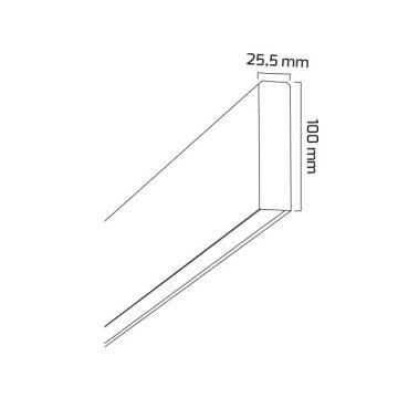 GOYA GY 8050-90 26 Watt Siyah/Beyaz Kasa 90 cm DİMLİ Lineer Sarkıt Avize