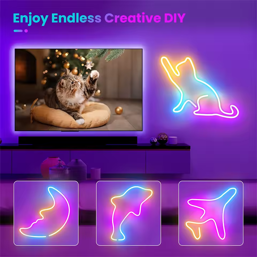 SRC Pixel Neon Led Set 5 Metre RGB Kumandalı + Wifi Kontrol Esnek Şerit Led