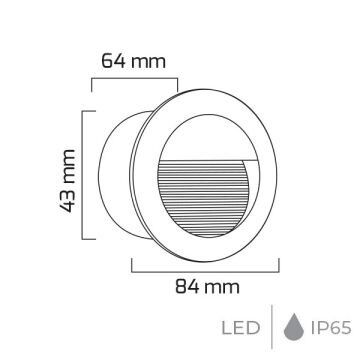 GOYA GY 6242 3 Watt Sıva Altı Siyah Yuvarlak Dış Mekan LED Merdiven Armatürü