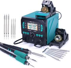 Yihua 992D-II 2  Package mini sıcak hava istasyonu + C210 C245 hassas mini yeniden işleme istasyonu