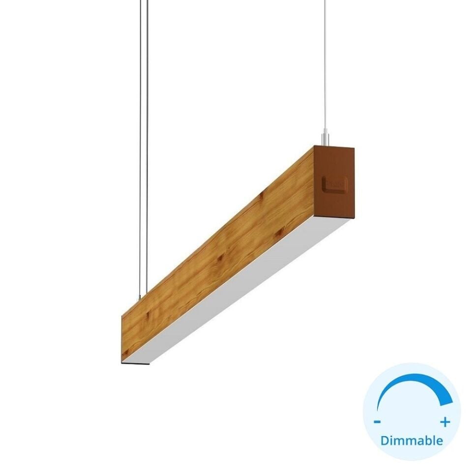 GOYA GY 8032-60-62-C 26 Watt 60 cm Ahşap (Ceviz) Desenli DİMLİ Lineer Sarkıt Armatür