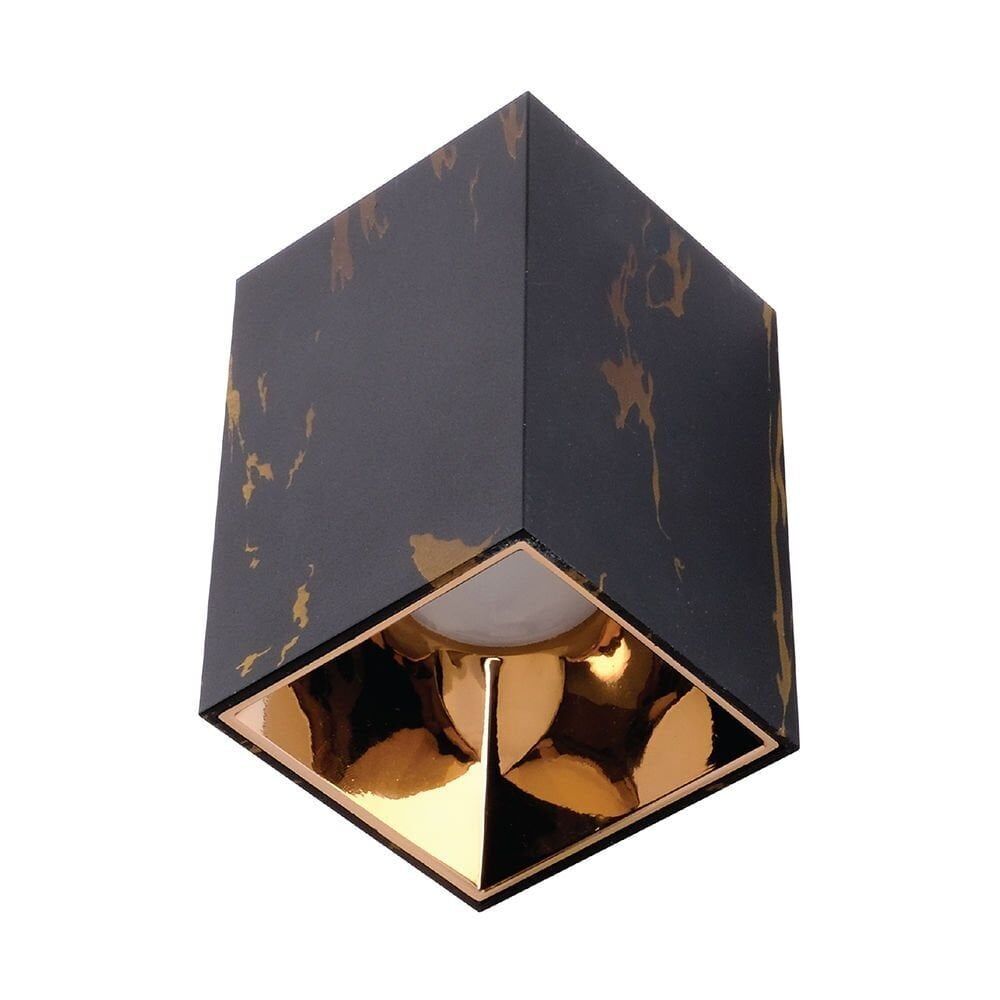 ACK AH12-07564 Siyah Mermer Kasa - Gold Reflektör Sıva Üstü Dekoratif Armatür