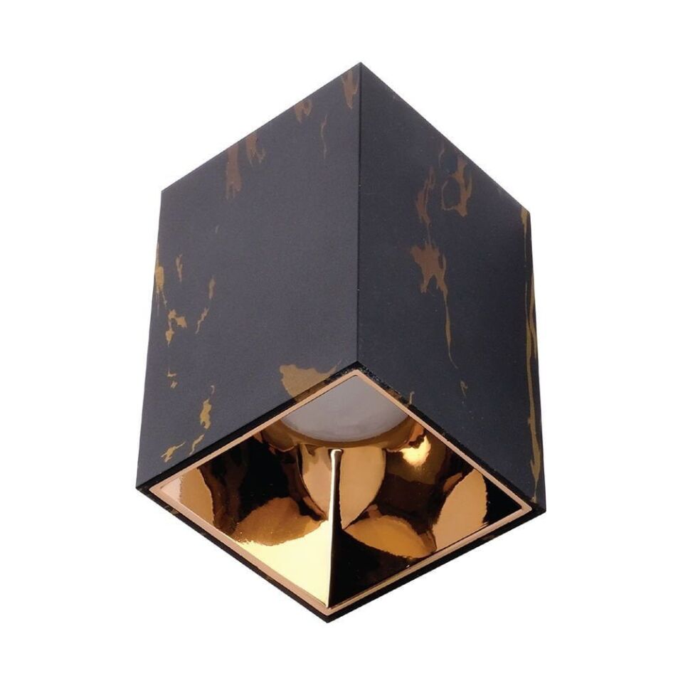 ACK AH12-07564 Siyah Mermer Kasa - Gold Reflektör Sıva Üstü Dekoratif Armatür