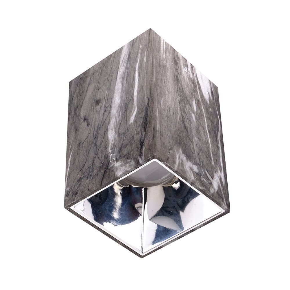 ACK AH12-07552 Gri Mermer Kasa - Krom Reflektör Sıva Üstü Dekoratif Armatür