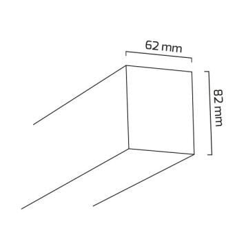 GOYA GY 8033-90 Siyah/Beyaz Kasa 52 Watt 90 cm Sıva Üstü DİMLİ Lineer Armatür