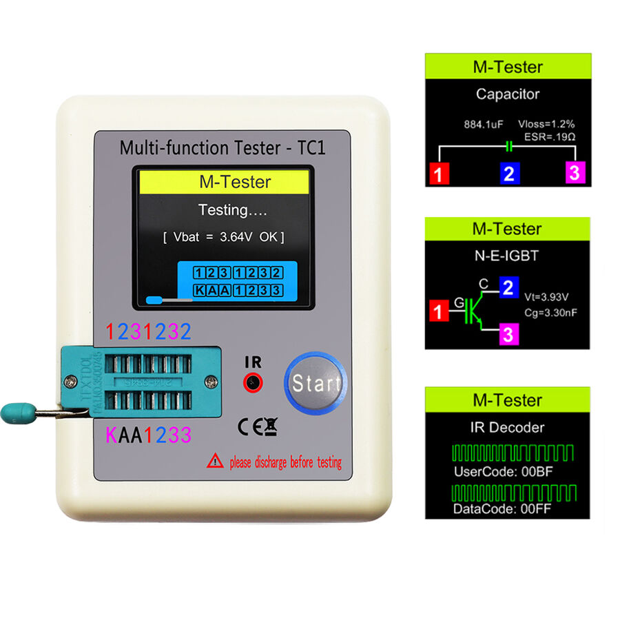 Fnirsi LCR-TC1 Çok Fonksiyonlu 1.8 Inch TFT Ekran Test Cihazı