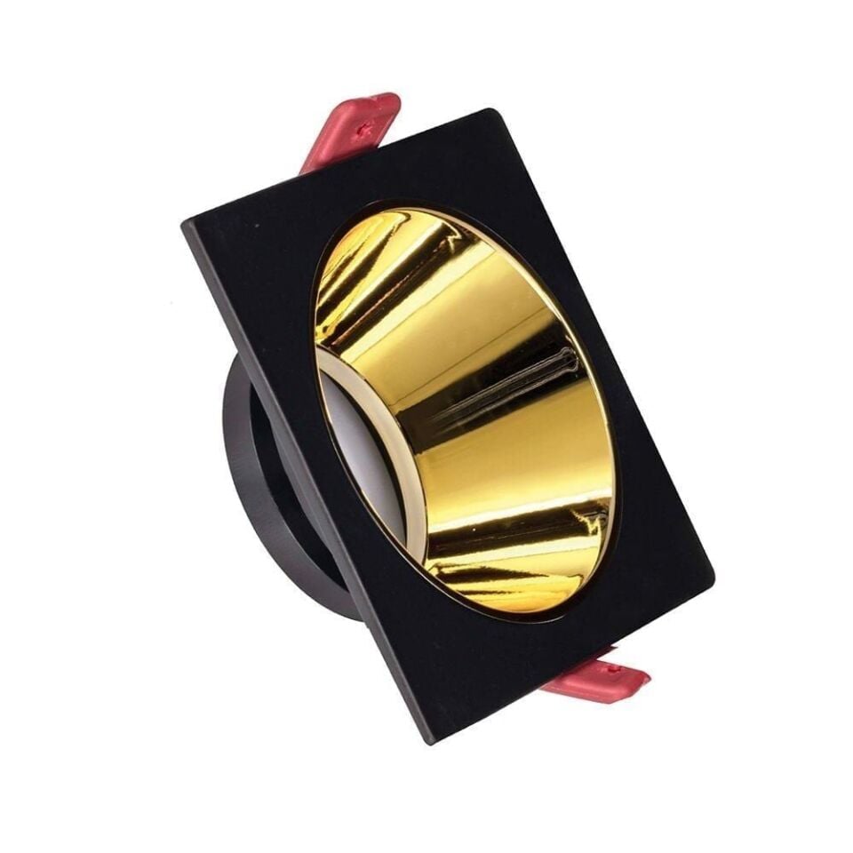 ACK AH03-07011 Siyah Kasa - Gold (92x92) mm Aliminyum Pc Spot Armatür