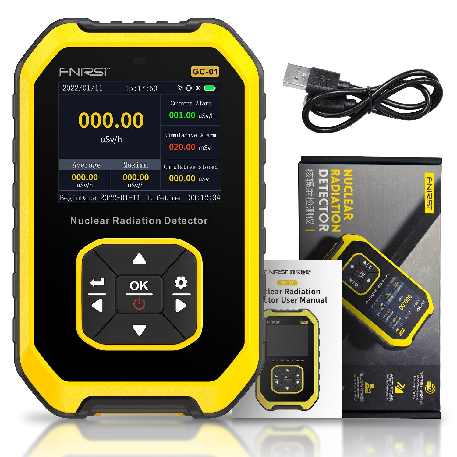 Fnirsi GC-01 Nükleer Radyasyon Test Cihazı  Dedektörü