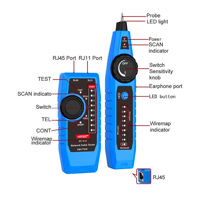NOYAFA NF-810 Ağ Kablosu Test Aleti